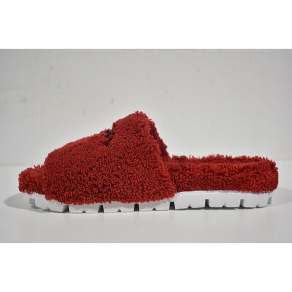 Prada Terry Cloth Roso Red Black Logo Slide Sandal Rubber Sole Flip Flop Flat 41 - Picture 8 of 11